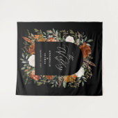 Rustikale botanische Hochzeitsskript Terracotta Wandteppich (Vorderseite (Horizontal))