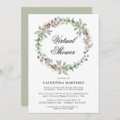 Rustikale Botanische Kleider Virtual Bridal Babydu Einladung (Vorne/Hinten)