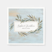 Rustikale Botanische Kräuterblütenhochzeit Serviette (Vorderseite)