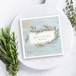 Rustikale Botanische Kräuterblütenhochzeit Serviette