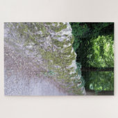 Rustikale botanische mittelalterliche Mauer Graue  Puzzle (Horizontal)