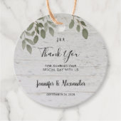 Rustikale botanische Monogramm Foto Hochzeit danke Geschenkanhänger (Vorderseite)