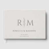 Rustikale botanische Monogramm-Hochzeit Gästebuch (Vorderseite)