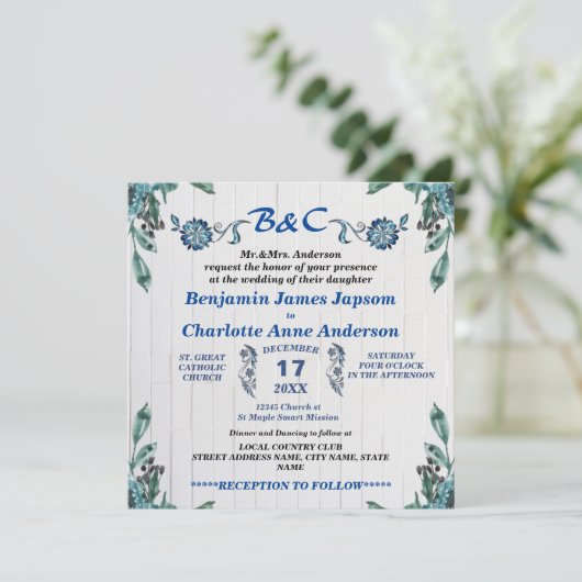 Rustikale Botanische Monographie Einladung (Stehend Vorderseite)