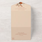 Rustikale botanische Pampas Fall Boho Hochzeit All In One Einladung (Außenbereich)