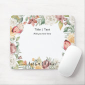 Rustikale botanische Rose Rosa Schmetterling Mousepad (Mit Mouse)