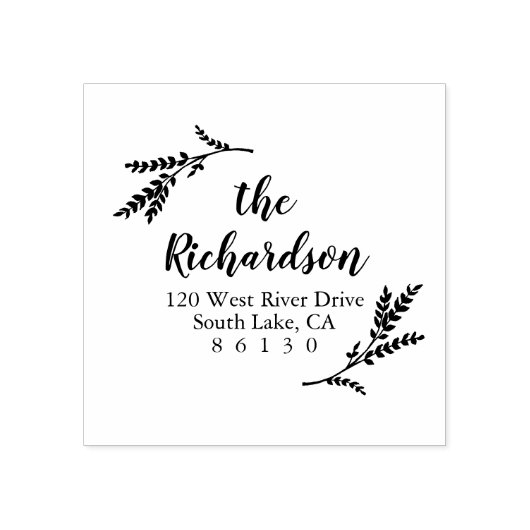 Rustikale botanische Rücksendeadresse Gummistempel (Prägung)