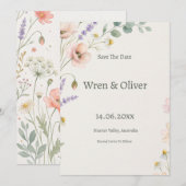 Rustikale botanische Save-the-Date-Karte Save The Date (Vorne/Hinten)