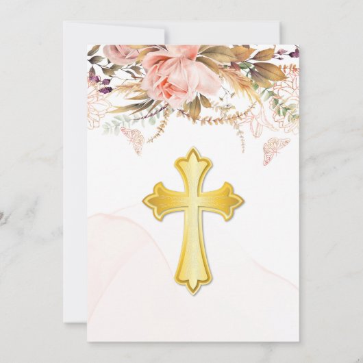 Rustikale Botanische Schmetterlingsbestätigung Einladung (Rückseite)