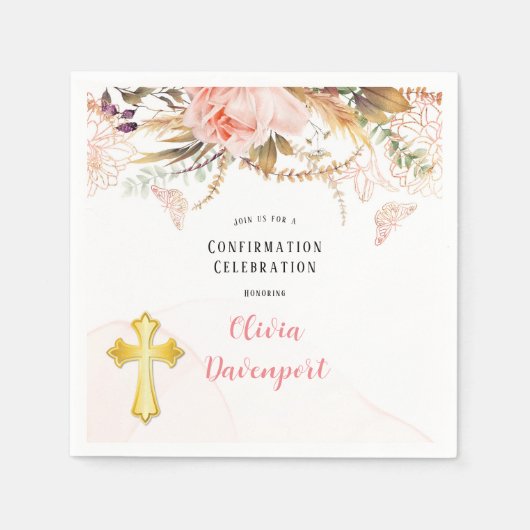 Rustikale Botanische Schmetterlingsbestätigung Serviette (Vorderseite)