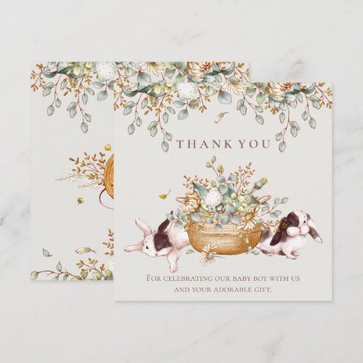 Rustikale Botanische Sonnendusche Danke Karte (Vorne/Hinten)