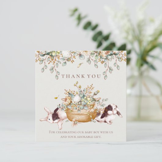 Rustikale Botanische Sonnendusche Danke Karte (Stehend Vorderseite)