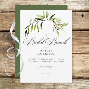 Rustikale botanische Vegetation Bough Bridal Brunc Einladung