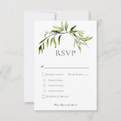 Rustikale botanische Vegetation Bough Wedding Dinn RSVP Karte (Vorderseite)