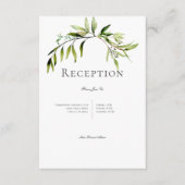 Rustikale botanische Vegetation Bough Wedding Empf Begleitkarte (Vorderseite)