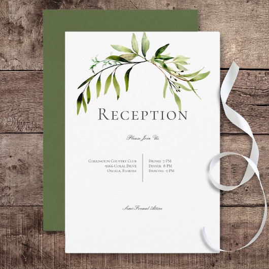 Rustikale botanische Vegetation Bough Wedding Empf Begleitkarte