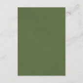 Rustikale botanische Vegetation Details zur Hochze Begleitkarte (Rückseite)