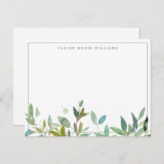 Rustikale botanische Vegetation Foliage dünne Gren Mitteilungskarte (Vorne/Hinten)