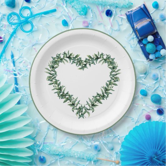 Rustikale botanische Vegetation Leaf Einfaches Kra Pappteller (Party)