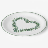 Rustikale botanische Vegetation Leaf Einfaches Kra Pappteller (Schrägansicht)