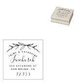 Rustikale botanische Verheiratete Rücksendeadresse Gummistempel (Stempel)