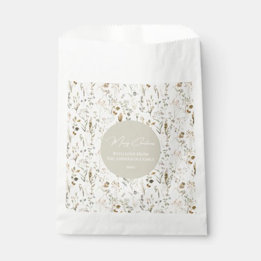 Rustikale botanische Wildblume Geschenktütchen (Vorderseite)