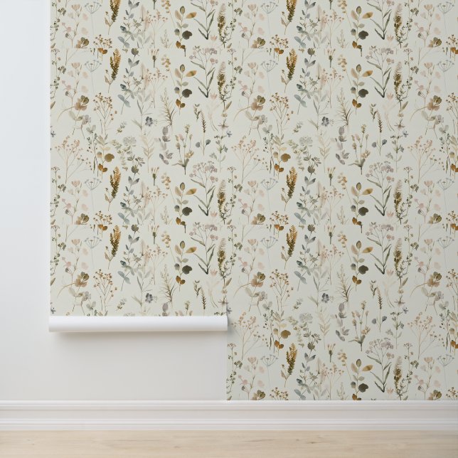 Rustikale botanische Wildblume Kernpunkt Tapete (Anwendung)