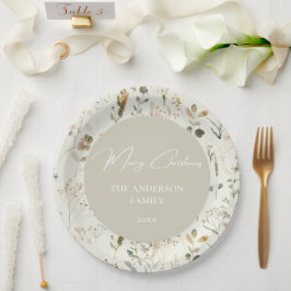 Rustikale botanische Wildblume Pappteller