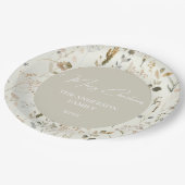 Rustikale botanische Wildblume Pappteller (Schrägansicht)