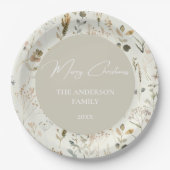 Rustikale botanische Wildblume Pappteller (Vorderseite)