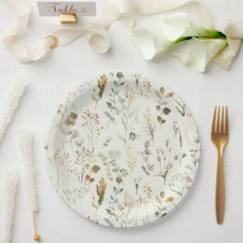 Rustikale botanische Wildblume Pappteller