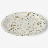 Rustikale botanische Wildblume Pappteller (Schrägansicht)