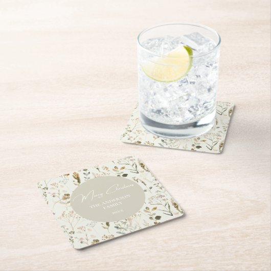 Rustikale botanische Wildblume Rechteckiger Pappuntersetzer (Vor Ort)