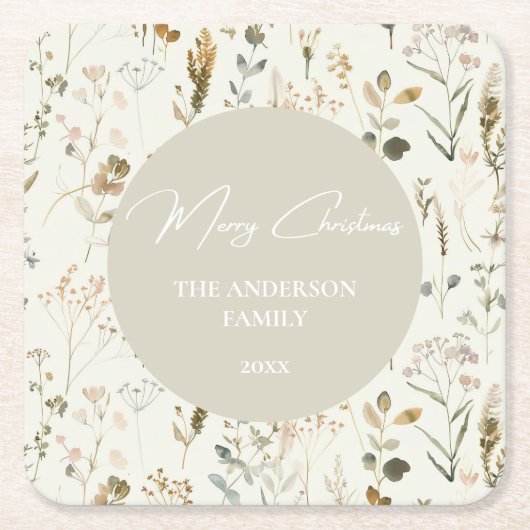 Rustikale botanische Wildblume Rechteckiger Pappuntersetzer (Vorderseite)