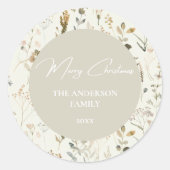 Rustikale botanische Wildblume Runder Aufkleber (Vorderseite)