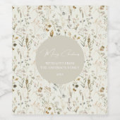 Rustikale botanische Wildblume Weinetikett (Einzelnes Label)