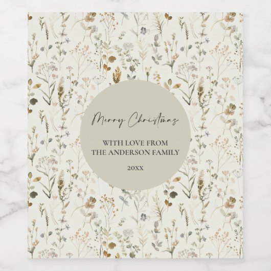 Rustikale botanische Wildblume Weinetikett (Einzelnes Label)