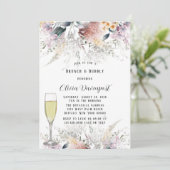 Rustikale botanische Wildblumen Brunch & Bubbly Einladung (Stehend Vorderseite)