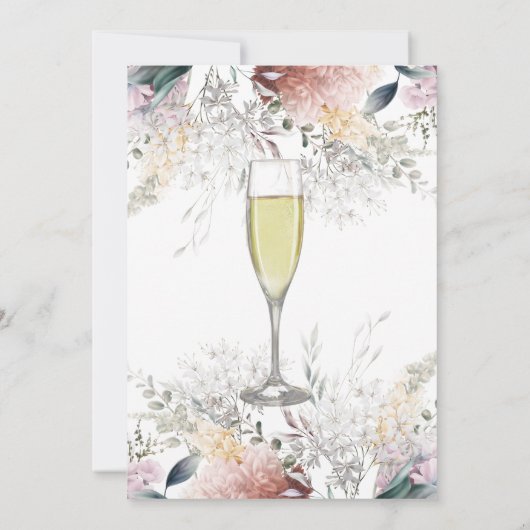 Rustikale botanische Wildblumen Brunch & Bubbly Einladung (Rückseite)