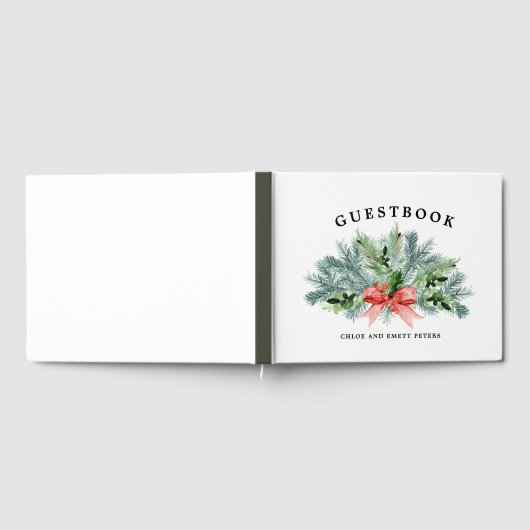 Rustikale Botanische Winterhochzeit Gästebuch (Voll)