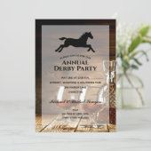 Rustikale Bourbon Derby Racing Party Einladung (Stehend Vorderseite)