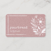 Rustikale Boutique Blume Kraft Papier Rose Visitenkarte (Vorderseite)