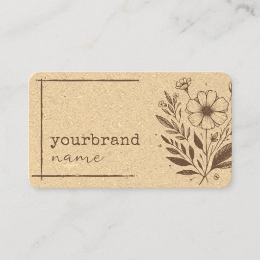 Rustikale Boutique Blume Visitenkarte (Vorderseite)