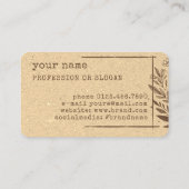 Rustikale Boutique Blume Visitenkarte (Rückseite)