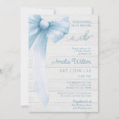 Rustikale Bow Something Blue Brautparty Einladung (Vorderseite)