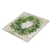 Rustikale Boxwood Berries Neutrale Vintage Wasserf Fliese (Seite)