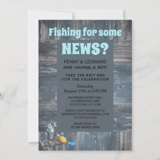 Rustikale Boy Baby Couples Dusche Einladung (Vorderseite)