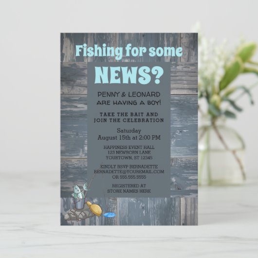 Rustikale Boy Baby Couples Dusche Einladung (Stehend Vorderseite)