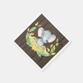 Rustikale Boy Elephant Babydusche Gelb Napkins Serviette (Ecke)
