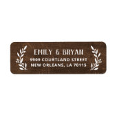 Rustikale Branch Imitate Wood Wedding Rücksendeadr (Vorne)